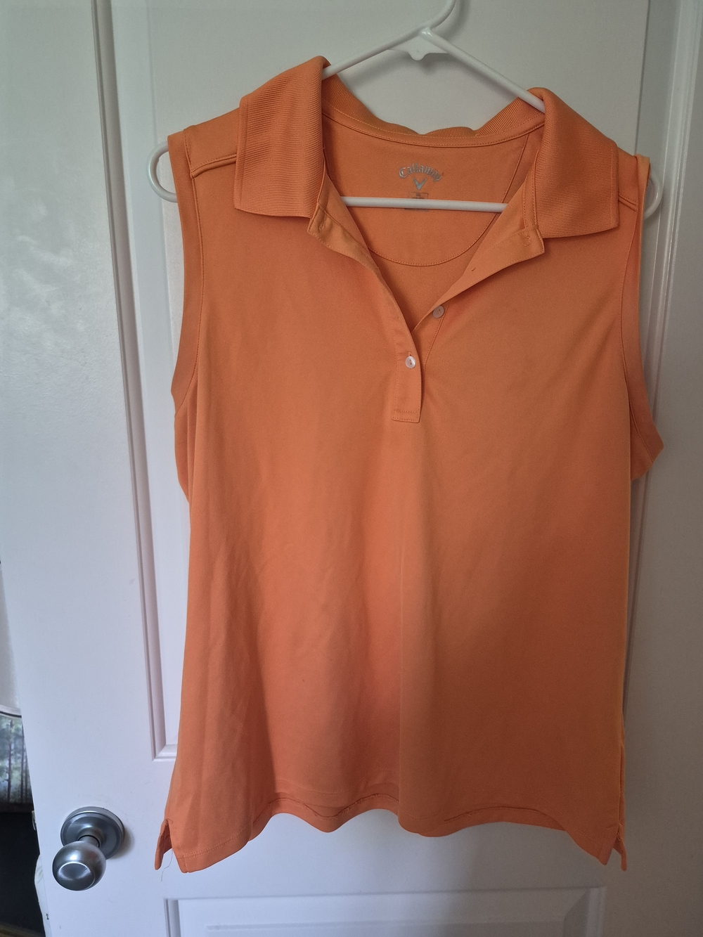 Callaway Orange Sleeveless Polo Tank Top